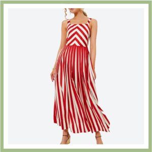Tuckernuck Rouge Red and White Stripe Maxi Laina Dress (XXS, 00)